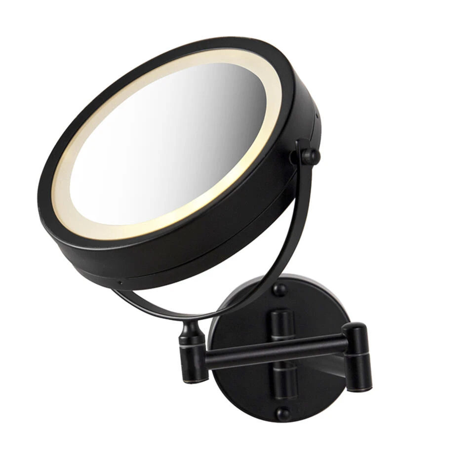 QAZQA Design Badkamerspiegel Zwart Incl. LED Verstelbaar IP44 - Vicino 4 QAZQA Design Badkamerspiegel Zwart Incl. LED Verstelbaar IP44 - Vicino - Afbeelding 4