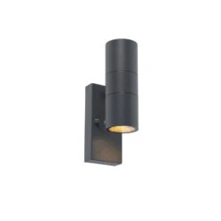 QAZQA Buitenwandlamp Donkergrijs IP44 Met Licht-donker Sensor - Duo