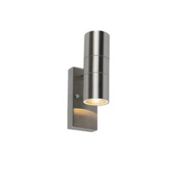 QAZQA Buitenwandlamp Staal IP44 Met Licht-donker Sensor - Duo