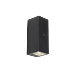 QAZQA Wandlamp Zwart IP44 Met Licht-donker Sensor - Baleno II