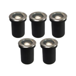 QAZQA Set Van 5 Buiten Grondspots RVS IP65 - Delux