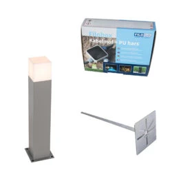 QAZQA Buitenlamp 50 Cm Grijs Met Grondpin En Kabelmof - Denmark