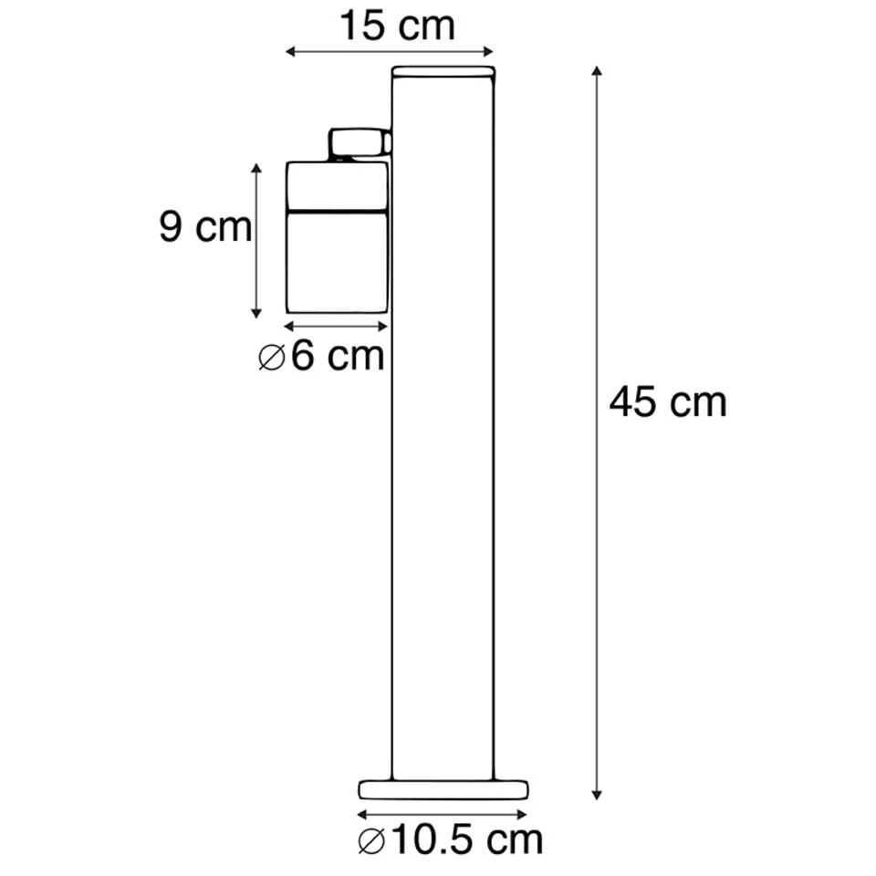 QAZQA Buitenlamp Zwart 45 Cm Verstelbaar IP44 - Solo 3 QAZQA Buitenlamp Zwart 45 Cm Verstelbaar IP44 - Solo - Afbeelding 3