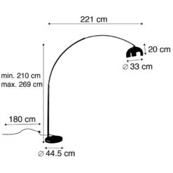 QAZQA Booglamp Messing Met Witte Marmeren Voet Verstelbaar - XXL 6 QAZQA Booglamp Messing Met Witte Marmeren Voet Verstelbaar - XXL -Leenbakker Winkel 1000025180 0102