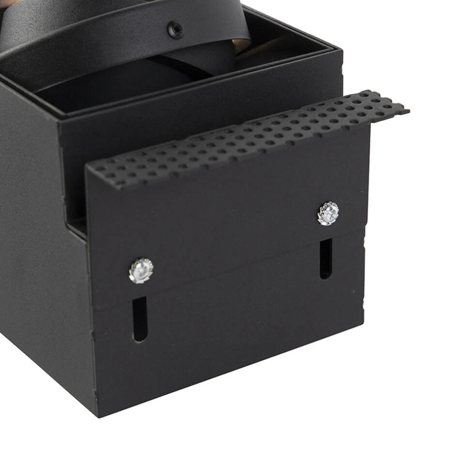 QAZQA Inbouwspot Zwart GU10 AR70 Trimless 2-lichts - Oneon 2 QAZQA Inbouwspot Zwart GU10 AR70 Trimless 2-lichts - Oneon - Afbeelding 2