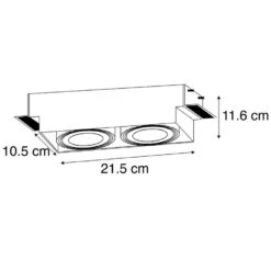 QAZQA Inbouwspot Zwart GU10 AR70 Trimless 2-lichts - Oneon 6 QAZQA Inbouwspot Zwart GU10 AR70 Trimless 2-lichts - Oneon -Leenbakker Winkel 1000025224 0102