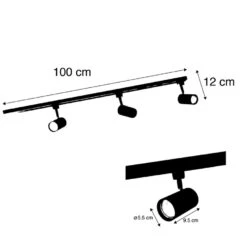 QAZQA Smart Railsysteem Zwart Incl. 3 WiFi GU10 1-fase - Jeana -Leenbakker Winkel 1000025230 0102