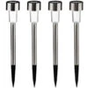 Prikspotjes - 4 Stuks - Zilverkleurig - Solar Tuinverlichting - 37 Cm