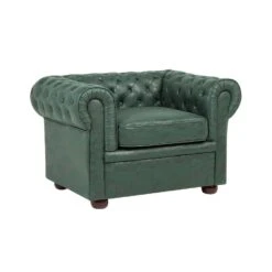 Beliani Fauteuil CHESTERFIELD - Groen Kunstleer