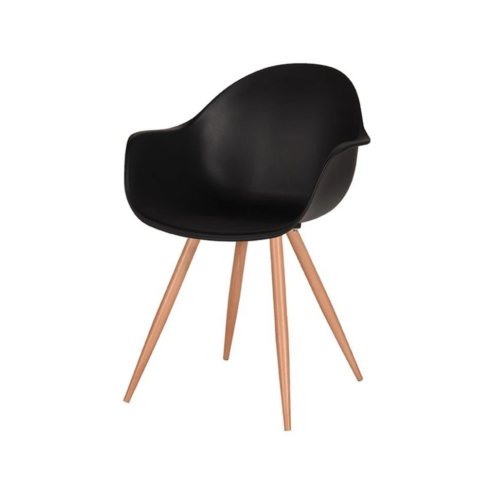 LABEL51 Eetkamerstoel Parma - Zwart - Kunststof 2 LABEL51 Eetkamerstoel Parma - Zwart - Kunststof - Afbeelding 2