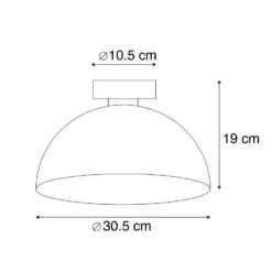 QAZQA Plafondlamp Wit Met Zilver 30 Cm - Magna Basic -Leenbakker Winkel 1000031876 0102