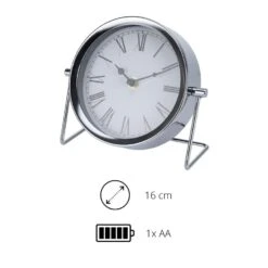 Orange85 Tafelklok Zilver Metaal 16 Cm Klokken Binnen Decoratieve Accessoires -Leenbakker Winkel 1000033253 0111