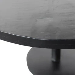Giga Meubel Eettafel Rond Zwart - Mangohout - 130x130x78cm - Dinand -Leenbakker Winkel 1000033293 0102