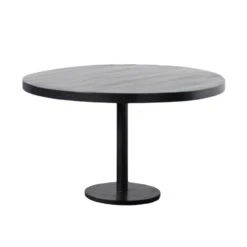Giga Meubel Eettafel Rond Zwart - Mangohout - 130x130x78cm - Dinand