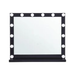 Beliani Make-up Spiegel BEAUVOIR - Zwart Ijzer