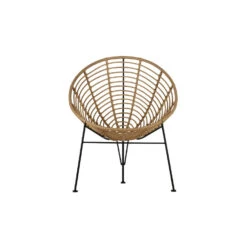 WOOOD Loungestoel Buiten Jane - PE/Metaal - Naturel - 88x72x81 -Leenbakker Winkel 1000033692 0103