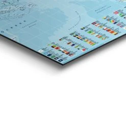 Schilderij Wereldkaart 1 60x90 Cm Blauw -Leenbakker Winkel 1000033791 0103