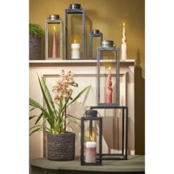 Mica Decorations Arzilla Lantaarn - L13,5 X B13 X H34,5 Cm - Zwart -Leenbakker Winkel 1000034314 0110