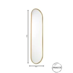 Fragix Boston Passpiegel Ovaal - Goud - Metaal - 150x40 -Leenbakker Winkel 1000034323 0103