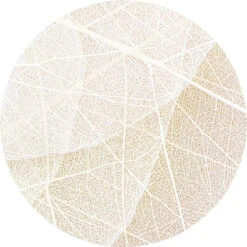 Sanders & Sanders Zelfklevende Behangcirkel - Bladeren - Beige En Wit - Ø 70 Cm