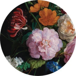 Sanders & Sanders Zelfklevende Behangcirkel - Bloemstilleven
