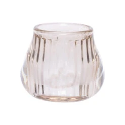 Cosy @ Home Theelichthouder - Glas - Beige - Rond - 8 Cm