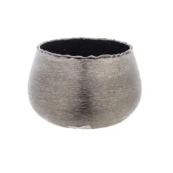 Cosy @ Home Waxinelichthouder - Zilver Met Zwart - Aluminium - 10 Cm