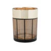 Cosy @ Home Theelichthouder - Glas - Zwart Met Goud - Rond - 13 Cm