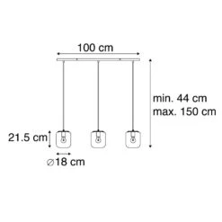 QAZQA Design Hanglamp Zwart Met Smoke Glas 3-lichts - Bliss -Leenbakker Winkel 1000039509 0102