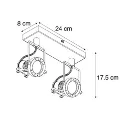 QAZQA Industriële Spot Antraciet 2-lichts Draai- En Kantelbaar - Suplux 6 QAZQA Industriële Spot Antraciet 2-lichts Draai- En Kantelbaar - Suplux -Leenbakker Winkel 1000039565 0102