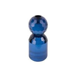 PRESENT TIME Kandelaar Crystal Art - Rond Blauw - Large - 7x7x14,3cm