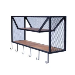 Industrieel Wandrek Olivia Mangohout Metaal 80x44 Cm 21,50x80x44 Cm