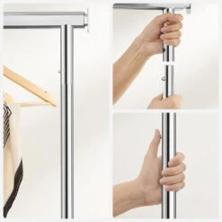 O'DADDY® Kledingrek Op 4 Grote Wielen - Tot 130 Kg Stabiel - RVS -Leenbakker Winkel 1000042972 0101