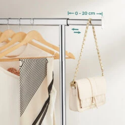 O'DADDY® Kledingrek Op 4 Grote Wielen - Tot 130 Kg Stabiel - RVS -Leenbakker Winkel 1000042972 0103