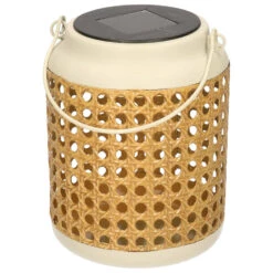 Lumineo Lantaarn - Solar - Metaal - Wit - Met Hengsel - 17 Cm