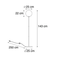 QAZQA Art Deco Vloerlamp Zwart Met Smoke Glas - Pallon -Leenbakker Winkel 1000044188 0102