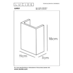 Lucide GIPSY Wandlamp - Wit -Leenbakker Winkel 1000045121 0103