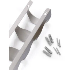 Zeller Wijnrek - Zilverkleurig - Muurrek - 4 Flessen - 45 Cm -Leenbakker Winkel 1000045267 0102