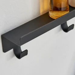 ACAZA Wand Kapstok In Metaal, Met Plaats Voor Sleutels Bovenaan, 5 Haken, Zwart -Leenbakker Winkel 1000045918 0102