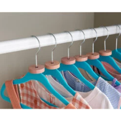 ACAZA 20 Stuks Kledinghangers Voor Kinderen Met Fluweel, Anti-slip, Blauw -Leenbakker Winkel 1000045923 0102