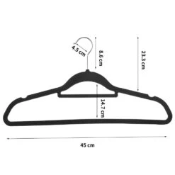 ACAZA Set Van 50 Anti-slip Kleerhangers, Fluweel, Zwart -Leenbakker Winkel 1000045934 0103