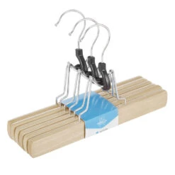 ACAZA Set Van 12 Massief Houten Kledinghangers, Anti-Slip Bescherming, Hout 7 ACAZA Set Van 12 Massief Houten Kledinghangers, Anti-Slip Bescherming, Hout -Leenbakker Winkel 1000045940 0103