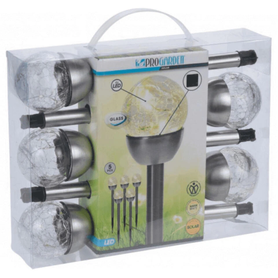 Pro Garden Prikspot - 5 Stuks - Solar - Bollen - 36 Cm 2 Pro Garden Prikspot - 5 Stuks - Solar - Bollen - 36 Cm - Afbeelding 2