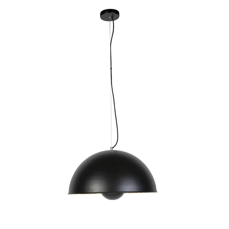 QAZQA Industriële Hanglamp Zwart Met Goud 50 Cm - Magna Eglip 2 QAZQA Industriële Hanglamp Zwart Met Goud 50 Cm - Magna Eglip - Afbeelding 2