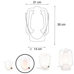 QAZQA Tafellamp Wit IP44 Incl. Bluetooth Speaker - Storm Music 6 QAZQA Tafellamp Wit IP44 Incl. Bluetooth Speaker - Storm Music -Leenbakker Winkel 1000046762 0102