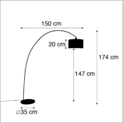 QAZQA Moderne Booglamp Zwart - Vinossa -Leenbakker Winkel 1000046769 0102