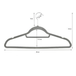 ACAZA Set Van 50 Anti-slip Kleerhangers, Fluweel, Kapstokken Met Broeklat, Grijs 7 ACAZA Set Van 50 Anti-slip Kleerhangers, Fluweel, Kapstokken Met Broeklat, Grijs -Leenbakker Winkel 1000046807 0103