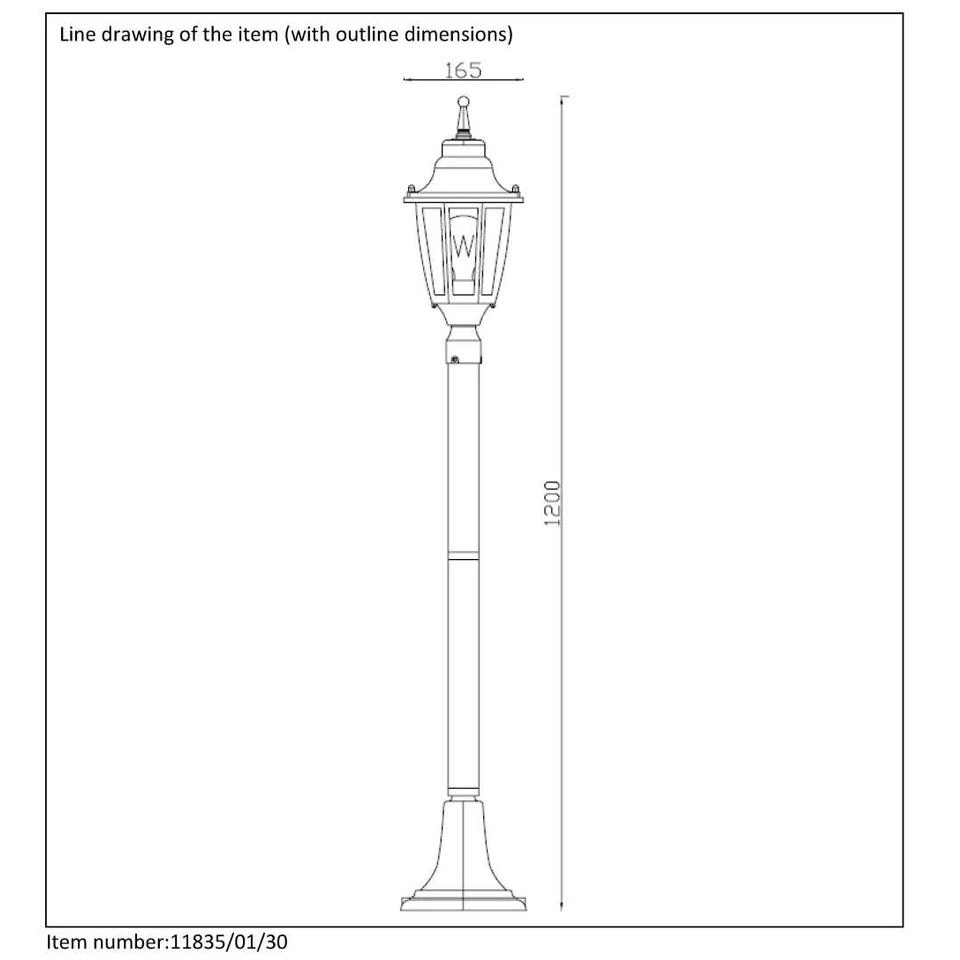 Lucide TIRENO - Lantaarnpaal Buiten - 1xE27 - IP44 - Zwart 2 Lucide TIRENO - Lantaarnpaal Buiten - 1xE27 - IP44 - Zwart - Afbeelding 2