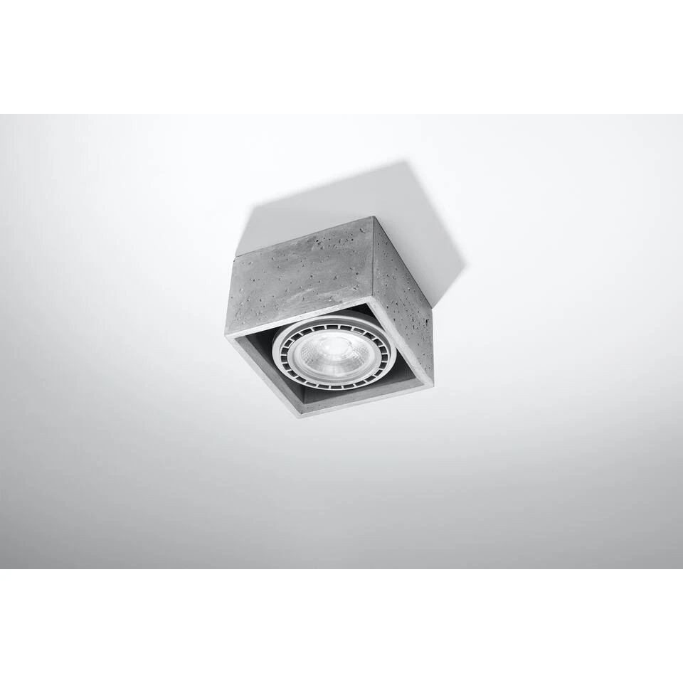 Sollux Plafondlamp Quatro - 1 Lichts - 14 X10 Cm - Grijs 2 Sollux Plafondlamp Quatro - 1 Lichts - 14 X10 Cm - Grijs - Afbeelding 2