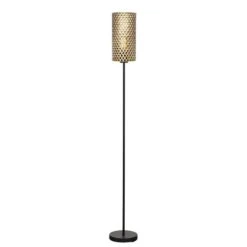 Freelight Vloerlamp Cestino - 1 Lichts - 22 X165 Cm - Zwart - Goud